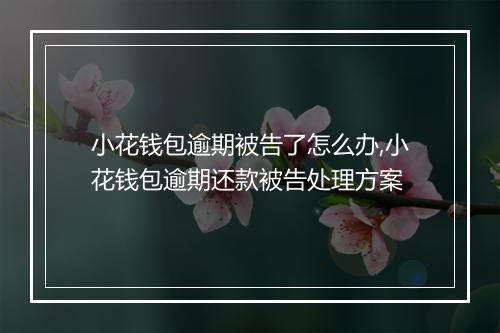 小花钱包逾期被告了怎么办,小花钱包逾期还款被告处理方案