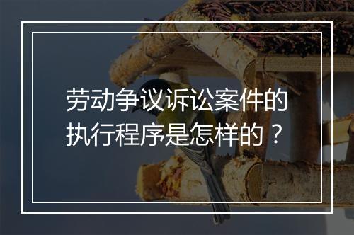 劳动争议诉讼案件的执行程序是怎样的？