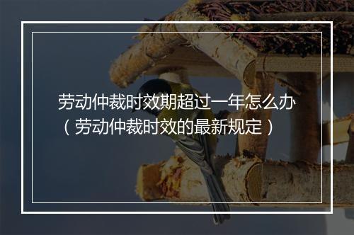 劳动仲裁时效期超过一年怎么办（劳动仲裁时效的最新规定）