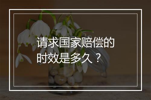 请求国家赔偿的时效是多久？