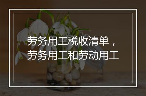 劳务用工税收清单，劳务用工和劳动用工