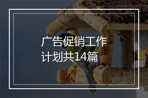 广告促销工作计划共14篇