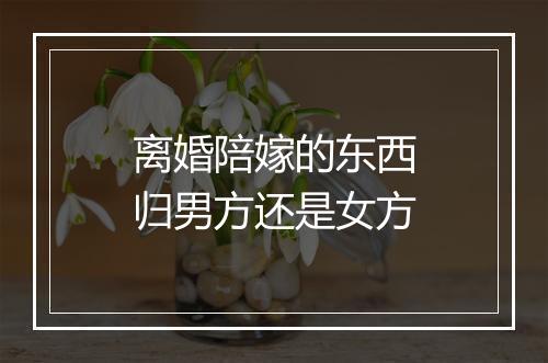 离婚陪嫁的东西归男方还是女方