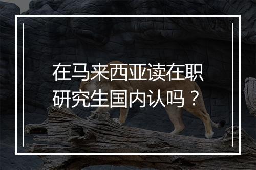 在马来西亚读在职研究生国内认吗？