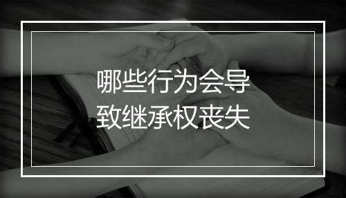 哪些行为会导致继承权丧失