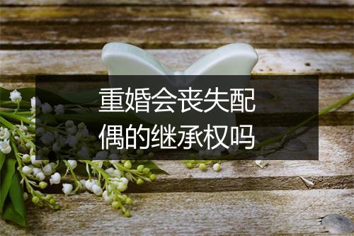 重婚会丧失配偶的继承权吗