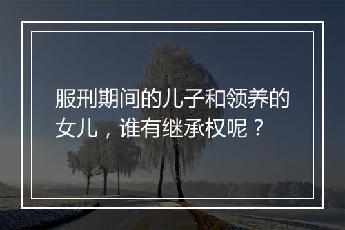 服刑期间的儿子和领养的女儿，谁有继承权呢？