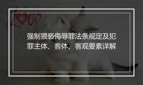 强制猥亵侮辱罪法条规定及犯罪主体、客体、客观要素详解