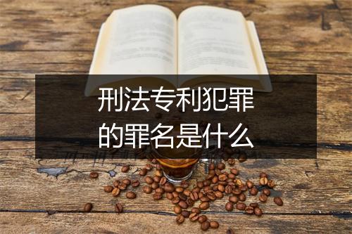 刑法专利犯罪的罪名是什么