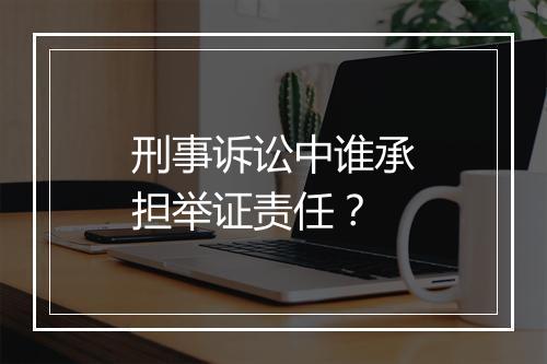 刑事诉讼中谁承担举证责任？