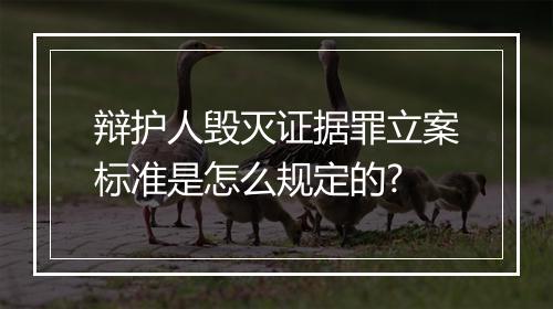 辩护人毁灭证据罪立案标准是怎么规定的?