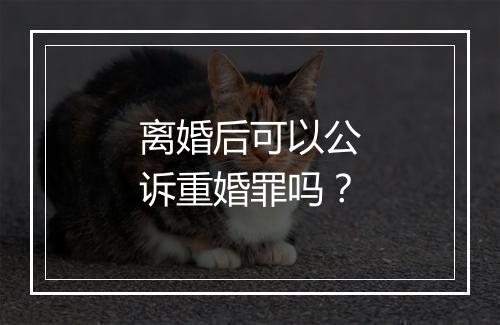 离婚后可以公诉重婚罪吗？