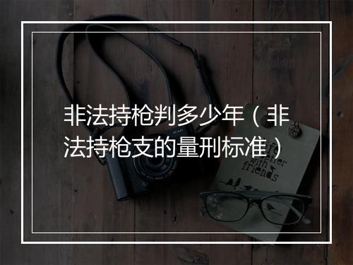 非法持枪判多少年（非法持枪支的量刑标准）