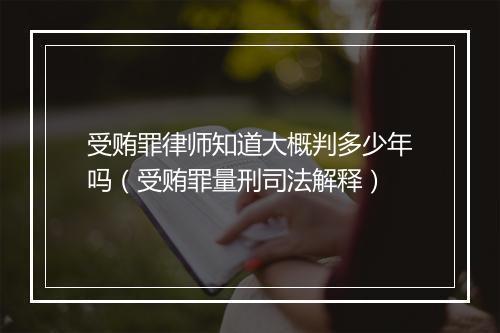 受贿罪律师知道大概判多少年吗（受贿罪量刑司法解释）