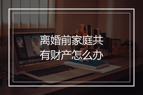 离婚前家庭共有财产怎么办