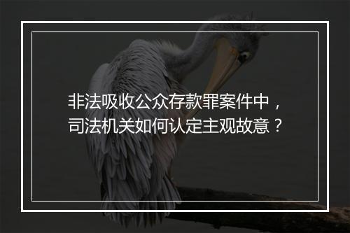 非法吸收公众存款罪案件中，司法机关如何认定主观故意？