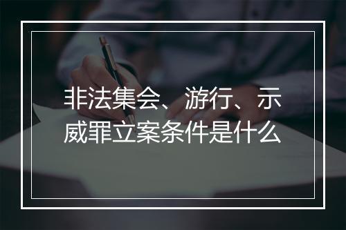 非法集会、游行、示威罪立案条件是什么