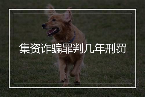 集资诈骗罪判几年刑罚