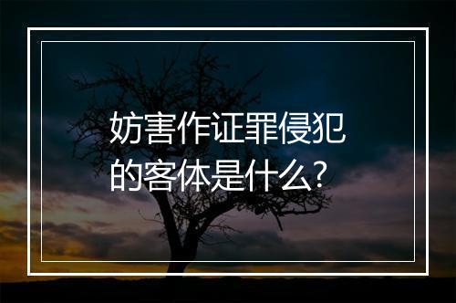 妨害作证罪侵犯的客体是什么?