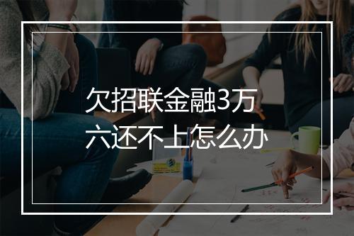欠招联金融3万六还不上怎么办