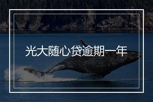 光大随心贷逾期一年