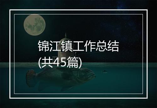 锦江镇工作总结(共45篇)