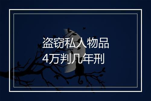 盗窃私人物品4万判几年刑