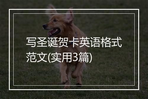 写圣诞贺卡英语格式范文(实用3篇)