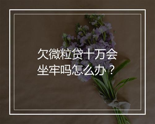 欠微粒贷十万会坐牢吗怎么办？
