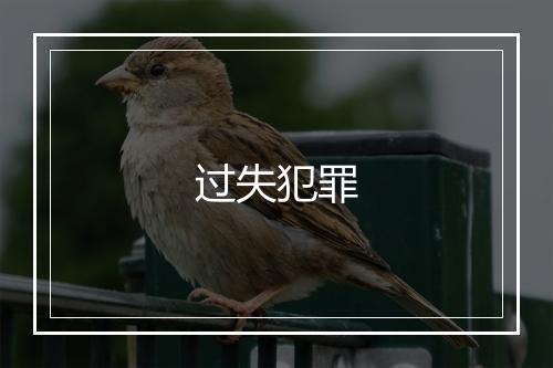 过失犯罪