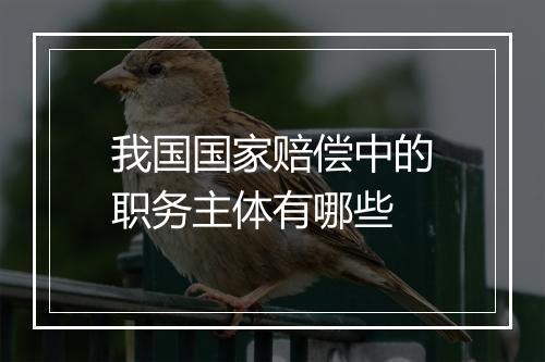 我国国家赔偿中的职务主体有哪些