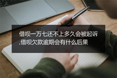借呗一万七还不上多久会被起诉,借呗欠款逾期会有什么后果