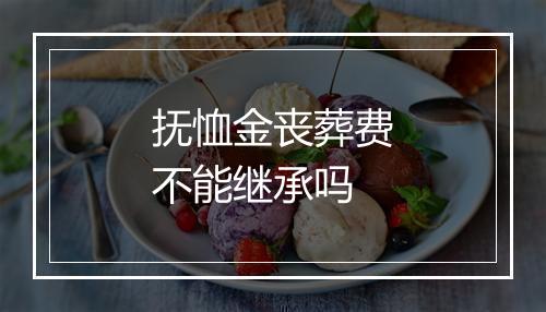 抚恤金丧葬费不能继承吗
