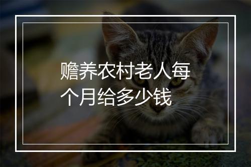 赡养农村老人每个月给多少钱