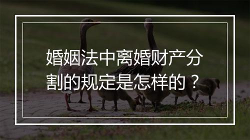 婚姻法中离婚财产分割的规定是怎样的？