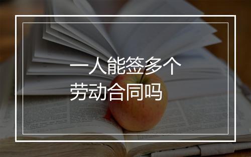 一人能签多个劳动合同吗