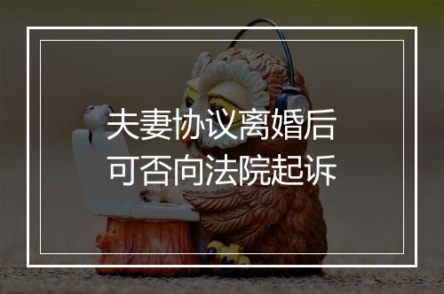 夫妻协议离婚后可否向法院起诉