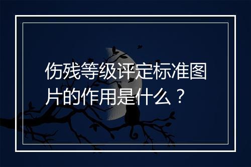 伤残等级评定标准图片的作用是什么？