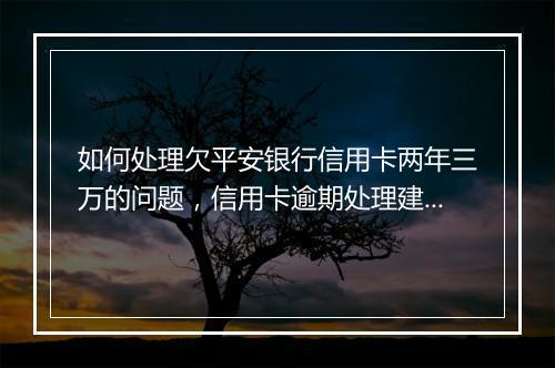 如何处理欠平安银行信用卡两年三万的问题，信用卡逾期处理建议