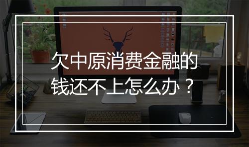 欠中原消费金融的钱还不上怎么办？