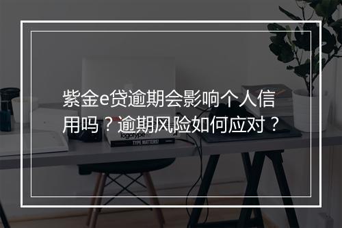 紫金e贷逾期会影响个人信用吗？逾期风险如何应对？