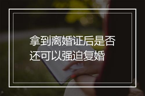 拿到离婚证后是否还可以强迫复婚