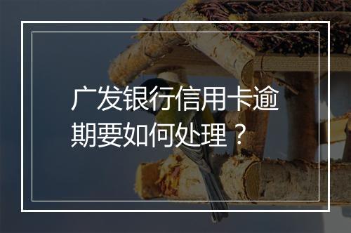 广发银行信用卡逾期要如何处理？