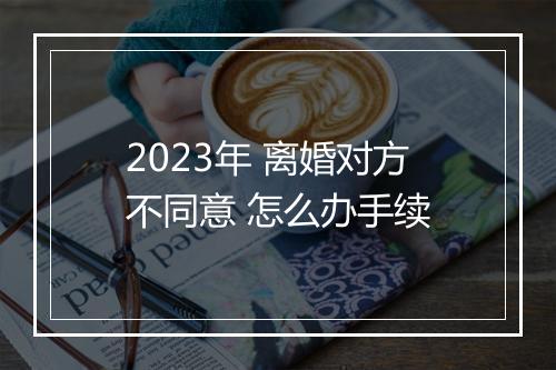 2023年 离婚对方不同意 怎么办手续