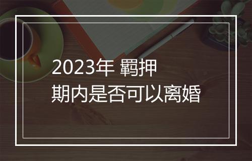 2023年 羁押期内是否可以离婚