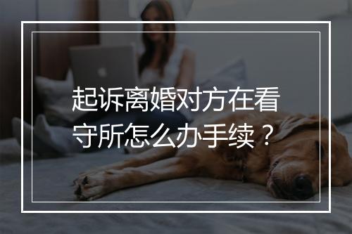 起诉离婚对方在看守所怎么办手续？