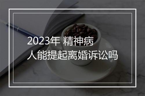 2023年 精神病人能提起离婚诉讼吗