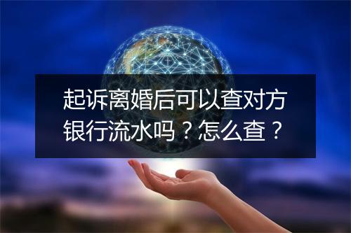 起诉离婚后可以查对方银行流水吗？怎么查？