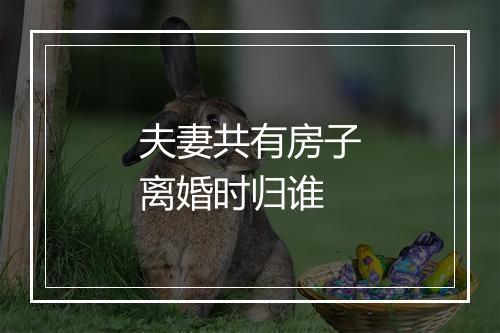 夫妻共有房子离婚时归谁