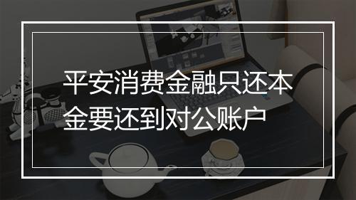 平安消费金融只还本金要还到对公账户